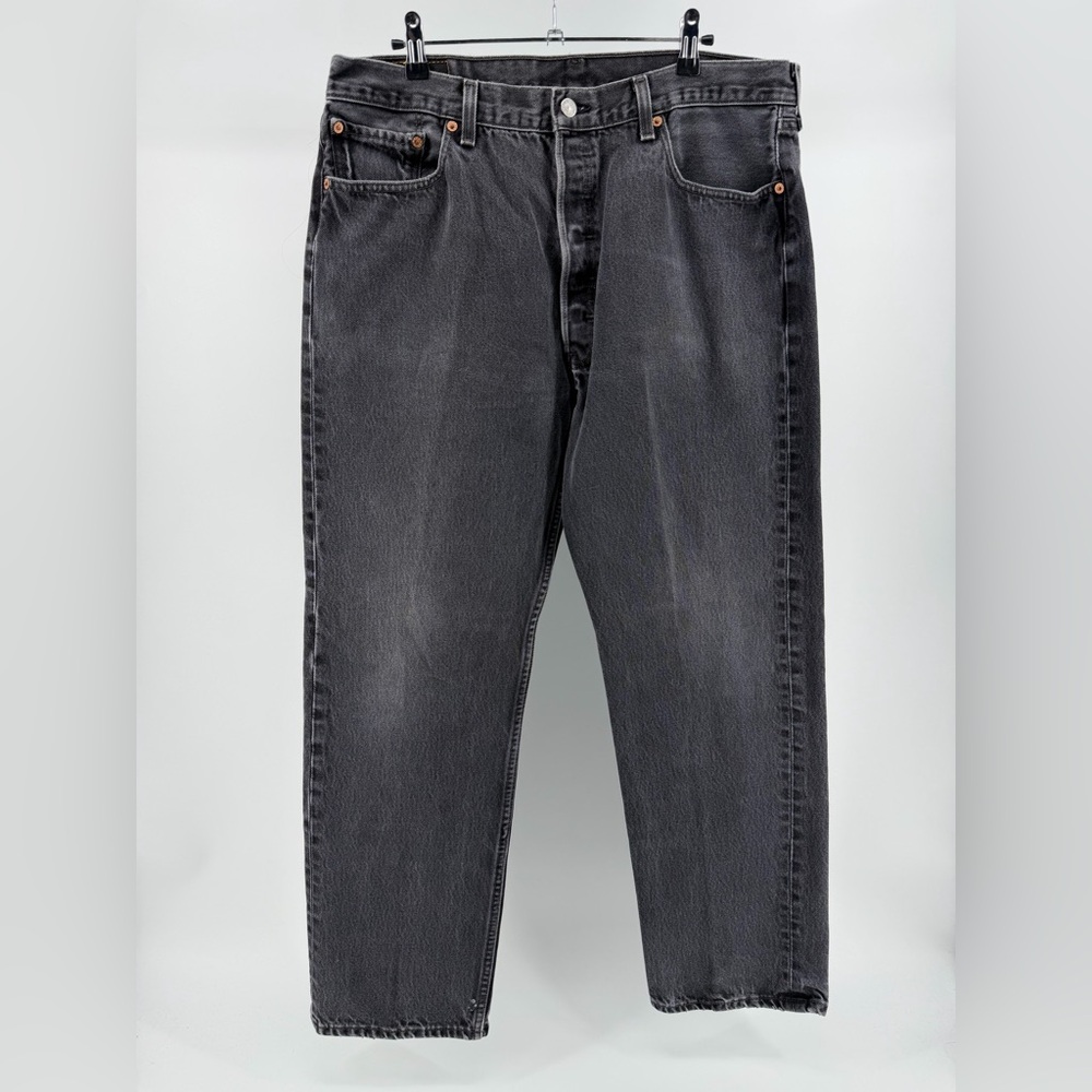 Vintage Y2K Levi's 501 Jeans in Black Wash, Button Fly, 100% Cotton, 36x30